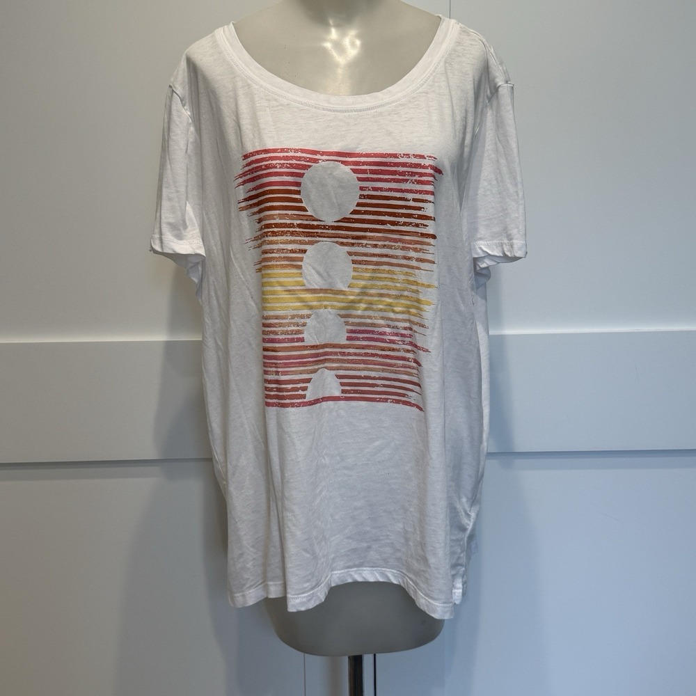 C&C California Sunset Graphic Tee White Oversized Coastal Beach Casual TShirt 2X